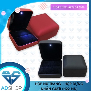 HỘP ĐỰNG NHẪN,BÔNG TAI NỮ TRANG CÓ ĐÈN LED, ĐỰNG NHẪN ĐÍNH HÔN, NHẪN CƯỚI (H22-NĐ)