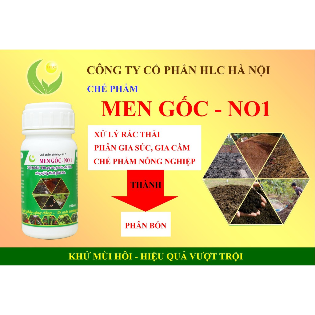 CHẾ PHẨM VI SINH MEN GỐC NO1 Ủ PHÂN CHUỒNG, Ủ PHÂN HỮU CƠ, Ủ RÁC THẢI NHÀ BẾP, 1 CHAI Ủ CHO 2-3 TẤN PHÂN - CHAI 250ML