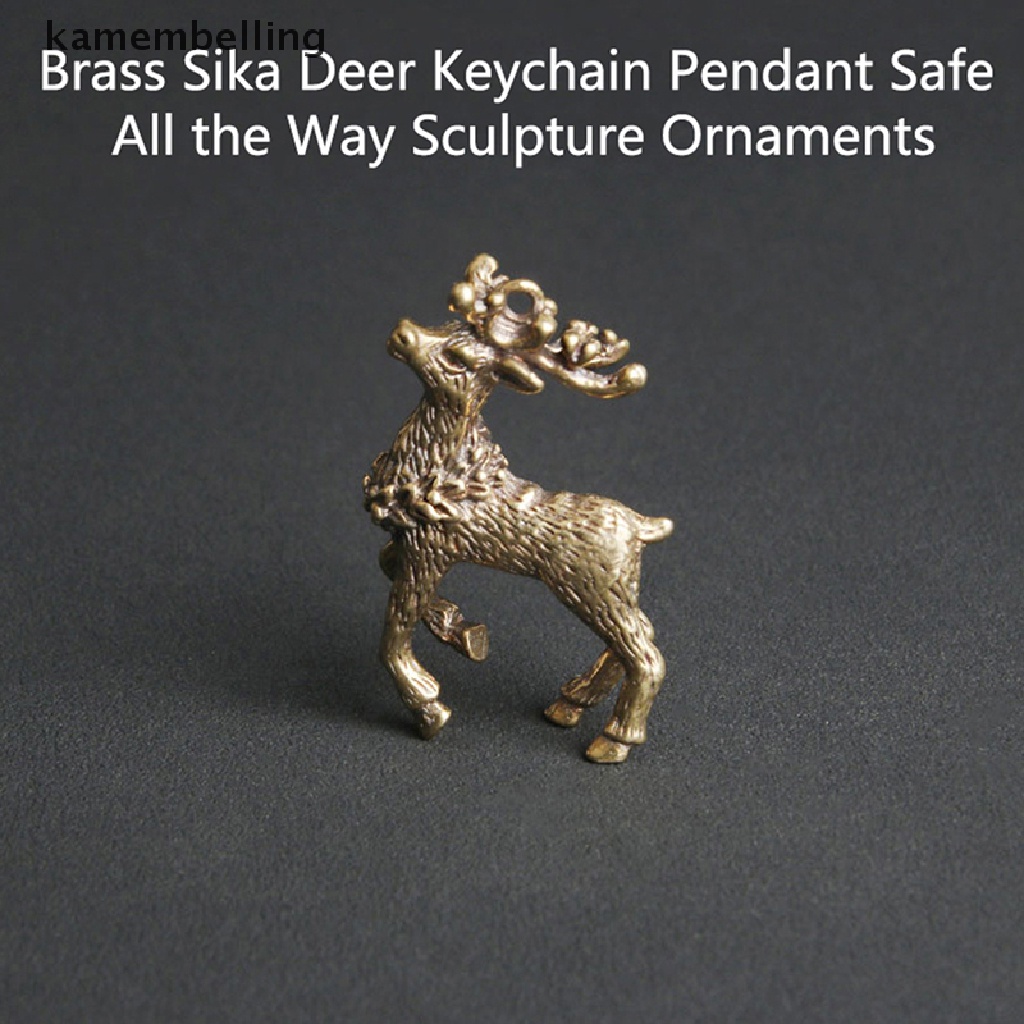 1 Tượng Trang Trí Bằng Đồng Nguyên Chất Hình Chú Nai May Mắn