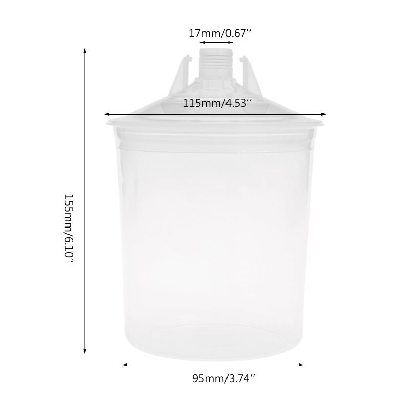 Cốc Nhựa Trong Suốt Có Nắp Đựng Sơn Lỏng 600ML Tiện Dụng