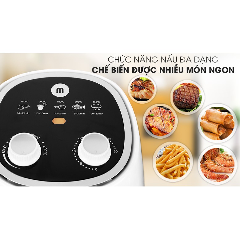 Nồi chiên không dầu 3.5 lít Mishio- thương hiệu Nhật Bản