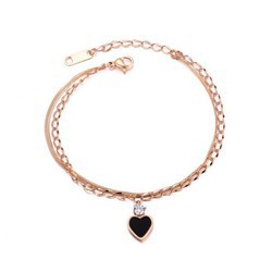 Lắc Tay Trái Tim Titan Ko Đen Cao Cấp TT 2069 - TT 2069