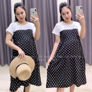 Váy đầm bầu chấm bi
