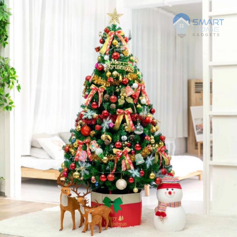 Cây Thông Noel 1m8 - Cây Thông Giáng Sinh Cỡ Lớn Tặng Kèm 130 Phụ Kiện Trang Trí và Đèn Nháy