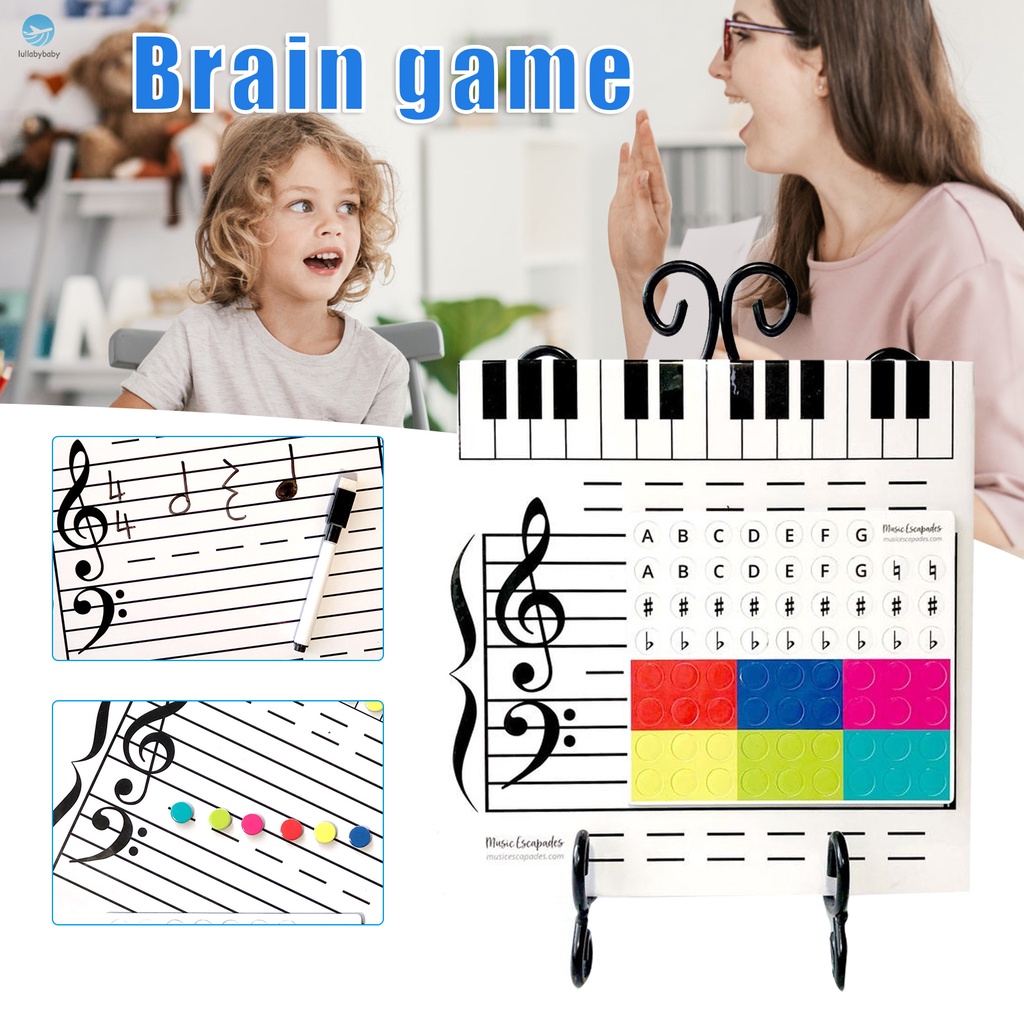 Bảng nhạc nam châm kèm bút và miếng dán hình nốt nhạc dùng dạy học