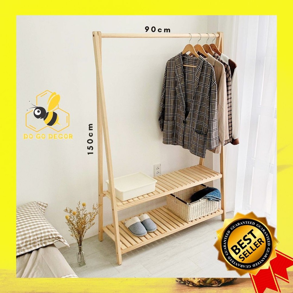 [Mã 254LIFESALE giảm 100% đơn 50K] [⚡NOWSHIP⚡] Giá Treo Quần Áo Gỗ Thông Lắp Ghép Cao Cấp - Bảo Hành 1 năm 1 đổi 1