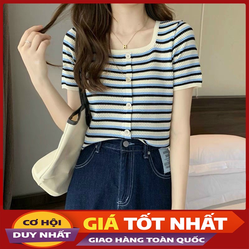 Áo Len Cộc Tay Cổ Vuông Hàng Quảng Châu M2057-Violet