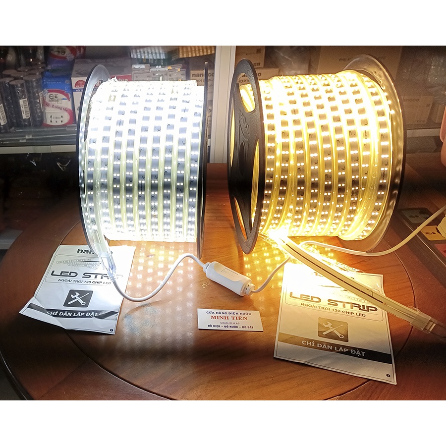 1 mét dây đèn LED Ngoài Trời 60, 120 Chip LED, Nguồn 60, 120 Chip LED Nanoco ánh sáng trắng, vàng.