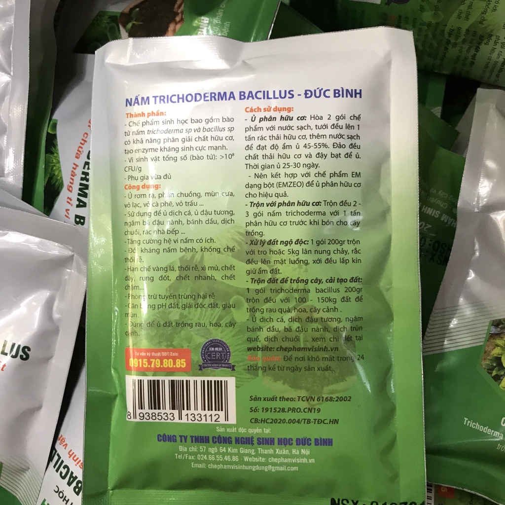 Chế phẩm men vi sinh nấm đối kháng trichoderma bacillus Đức Bình 200gr