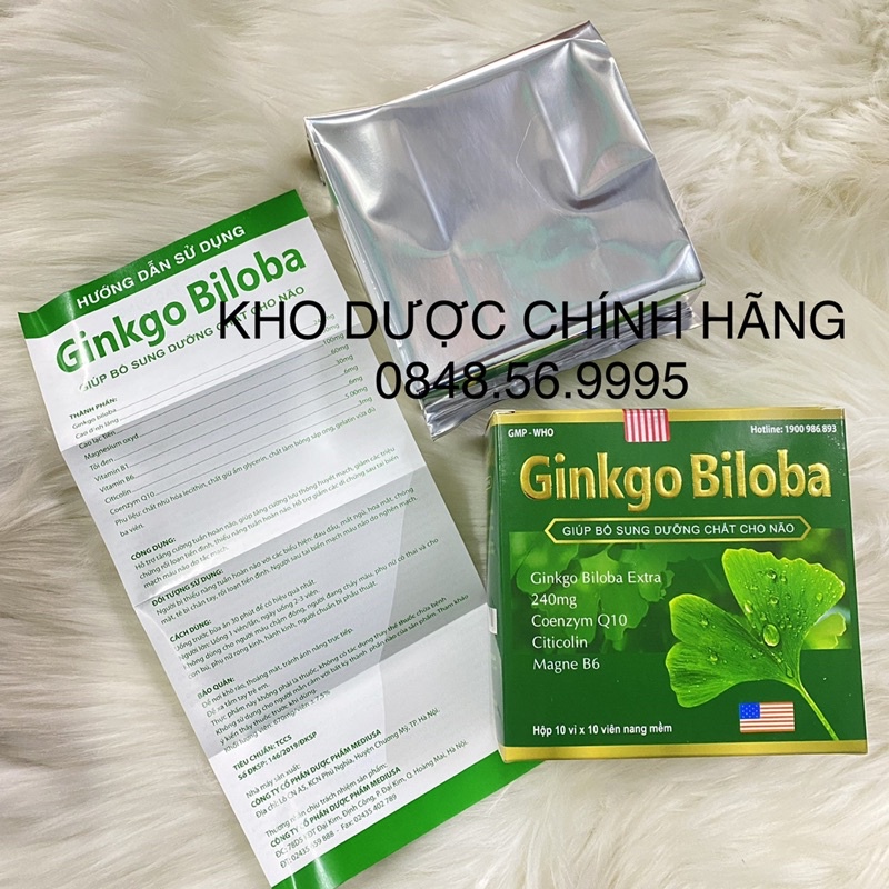 BỔ NÃO GINKGO BILOBA EXTRA 240mg hộp 100viên-Hỗ trợ tăng cường tuần hoàn não, lưu thông huyết mạch, hoạt huyết dưỡng não