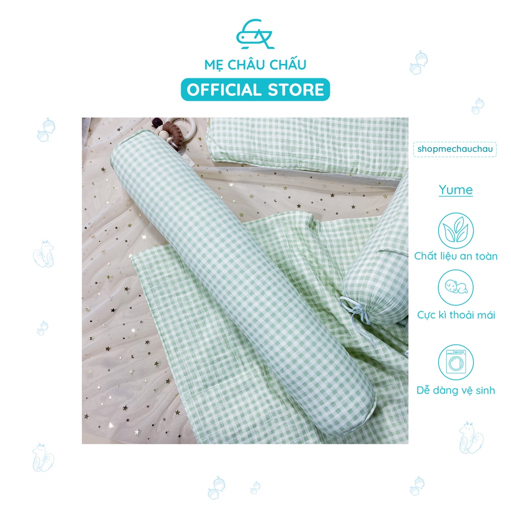 [FULL] Gối Ôm Xô Muslin Organic Yume (Dài 50cm - đường kính 10cm)