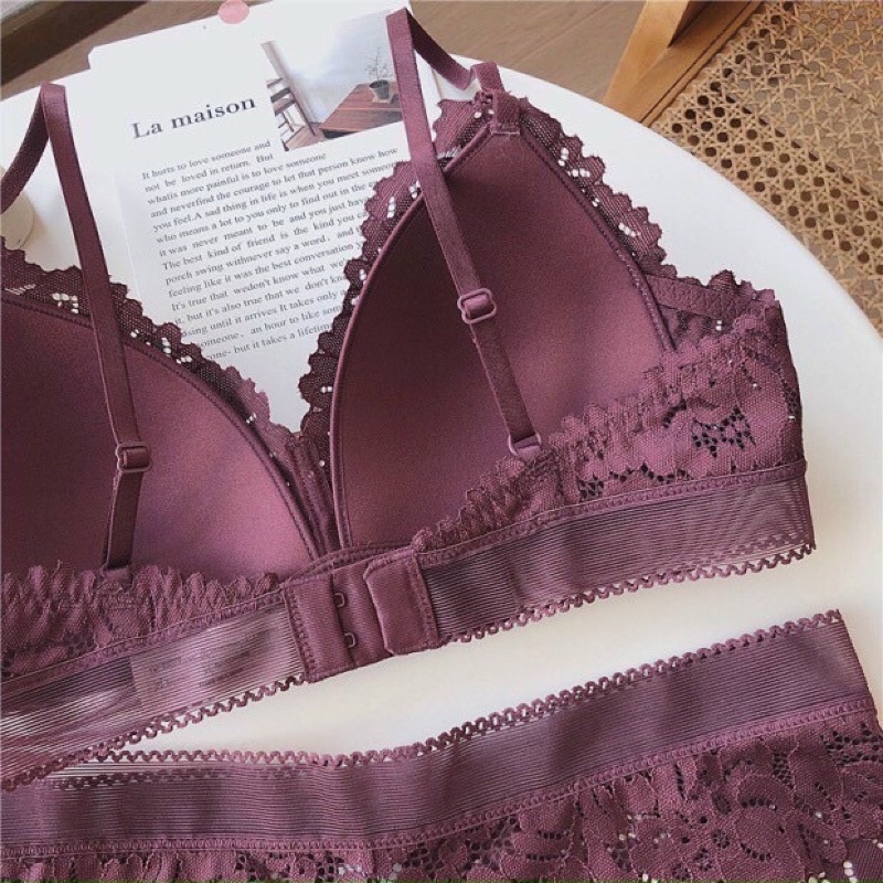 Bộ đồ lót B025🍁 f̴r̴e̴e̴s̴h̴i̴p̴ 🍁 bộ lót cao cấp  AG ren không gọng không mút c1876 | BigBuy360 - bigbuy360.vn