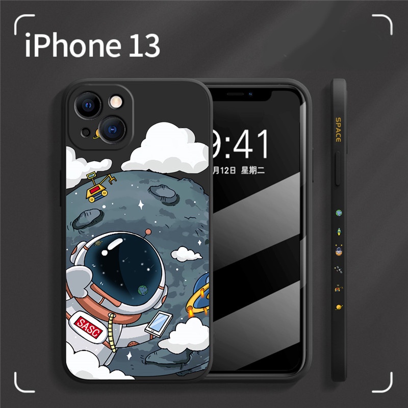 Ốp Điện Thoại Silicon Mềm Họa Tiết Phi Hành Gia Cho iphone 12 11 13 pro max xs xr x 8 7 plus se 2020 12 13 11