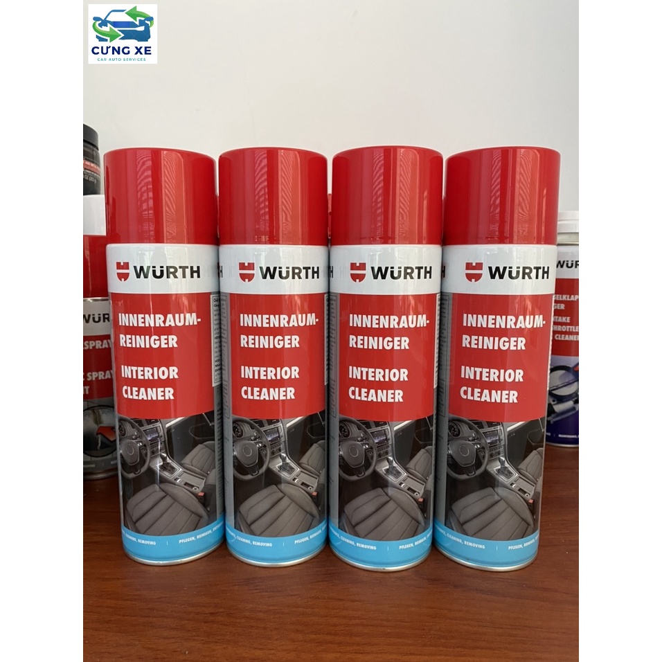 Chai xịt vệ sinh nội thất ô tô Wurth Interior Cleaner 0893033 - Chính hãng