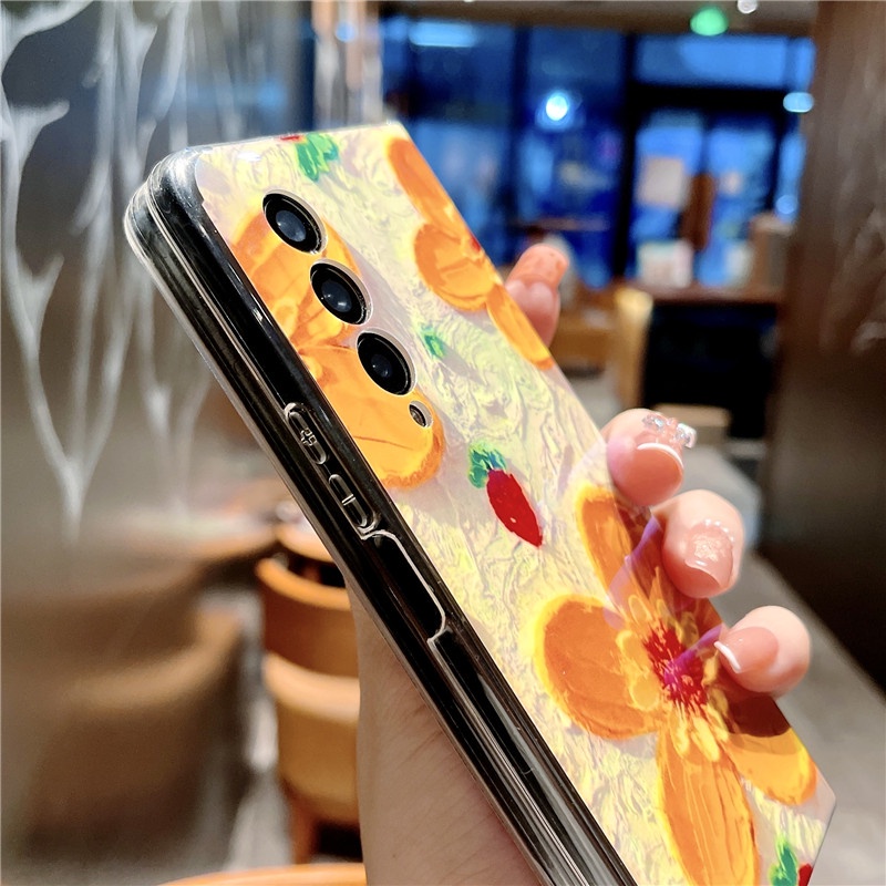 Ốp Điện Thoại Blu-Ray Chống Sốc Họa Tiết Hoa Hoạt Hình Cho Samsung Galaxy Z Fold 3