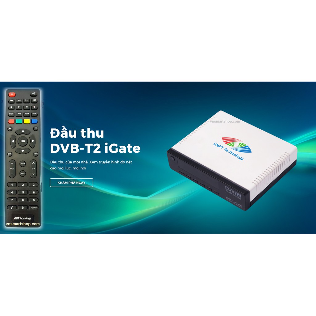 Điều khiển Đầu thu DVB-T2 iGate Chính hãng VNPT. Remote dùng cho các model Đầu thu iGate T201, T202, T203