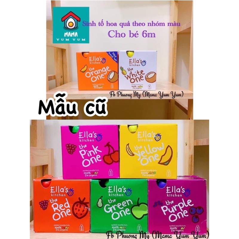 Date 2023 Trái cây hoa quả nghiền Ella’s Kitchen mix 4 loại quả cho bé 6M của UK gói 90g