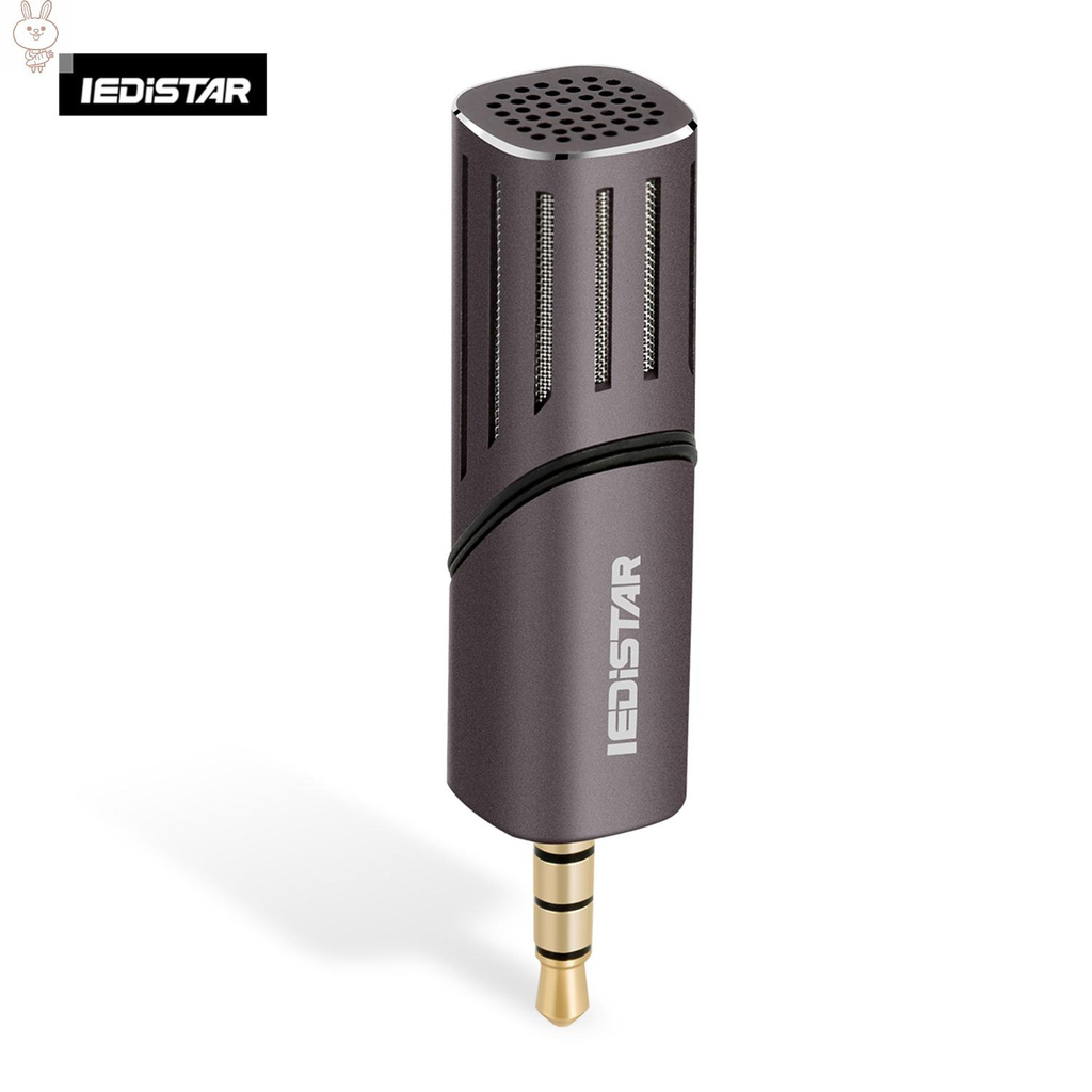 Only♥IEDiSTAR Mini Singing Recording Microphone Mic Omnidirectional 3.5mm TRRS Gold-plated Plug 90° Rotatable Compatible with  Android Smartphones Tablets Stabilizers