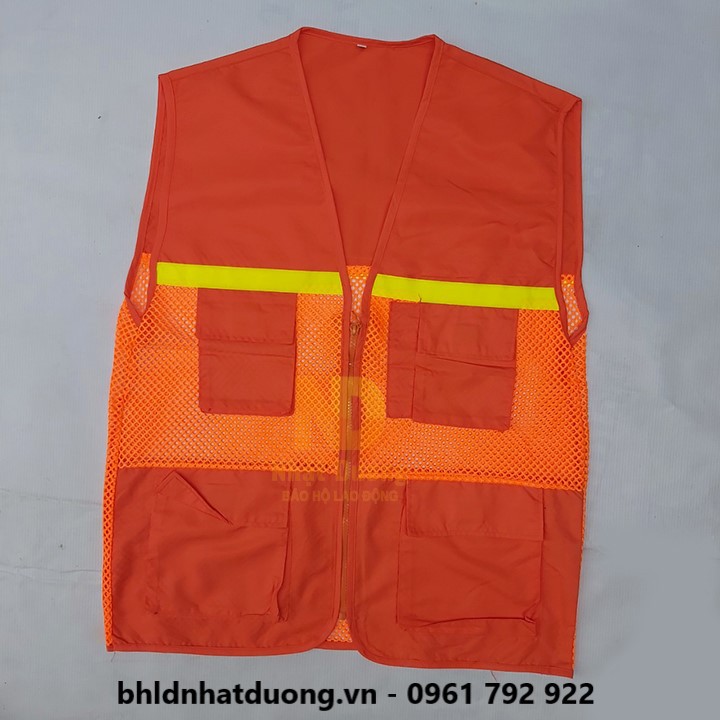 Áo bảo hộ lao động gile áo kỹ sư có phản quang 4 túi hộp dây kéo - Nsafe