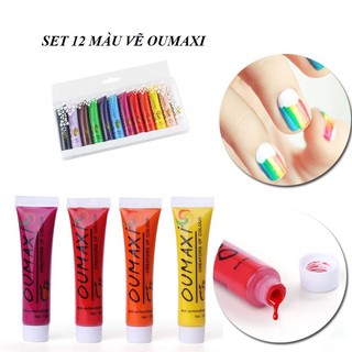 Set 12 Màu Vẽ Nail Oumaxi