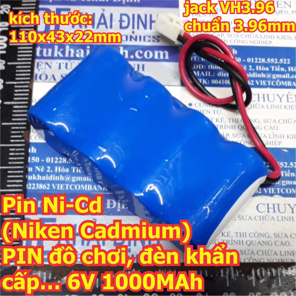 Pin Ni-Cd (Niken Cadmium) PIN đồ chơi, đèn khẩn cấp… 4.8V 1000mAh, 89x42x22mm kde6268