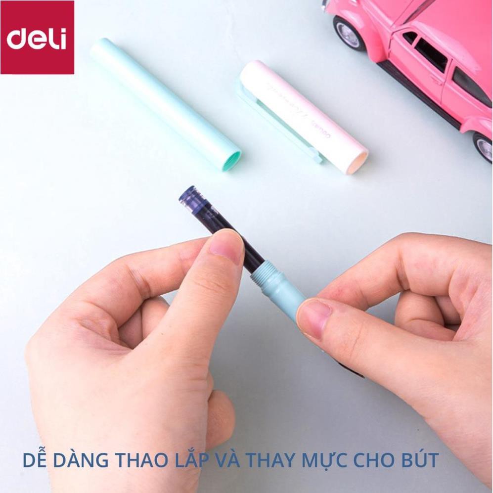 Hộp bút máy kèm ống mực xanh cao cấp Deli - màu macaron - A932 [Deli]