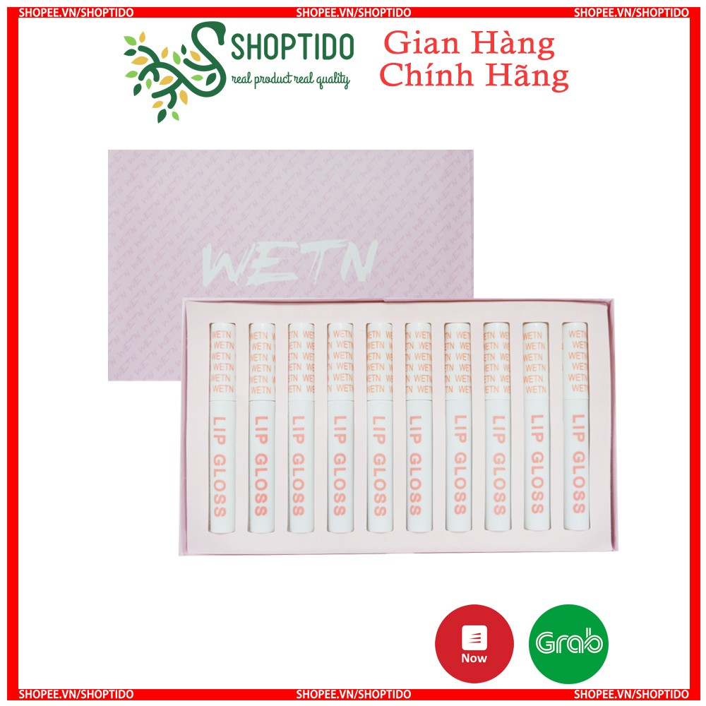 Set 10 son kem lì, bền màu WETN Lip Gloss NPP Shoptido