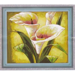 Tranh Thêu Chữ Thập (THÊU KÍN) Hoa Loa Kèn Trong Gió A706 (KHÁCH TỰ THÊU) KT:64X55CM