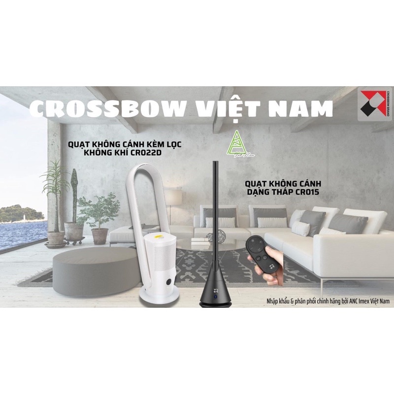 (CHÍNH HÃNG CÓ BH) Quạt không cánh Crossbow cao cấp quạt dạng tháp/ quạt không cánh kèm lọc không khí
