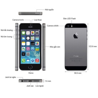 Điện Thoại Apple Iphone 5s ( 1GB/16GB ). Hàng cũ đẹp 90-95% .