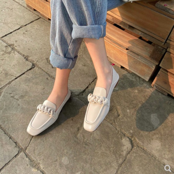 Giày lười mũi vuông đế thấp thời trang sang trọng quý phái phong cách châu âu trẻ trung. hàng quảng châu GCC1057 | BigBuy360 - bigbuy360.vn