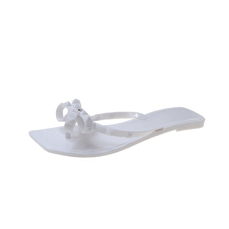 Dép Ielgy nhựa dẻo trong suốt đính nơ thời trang xinh xắn cho nữ