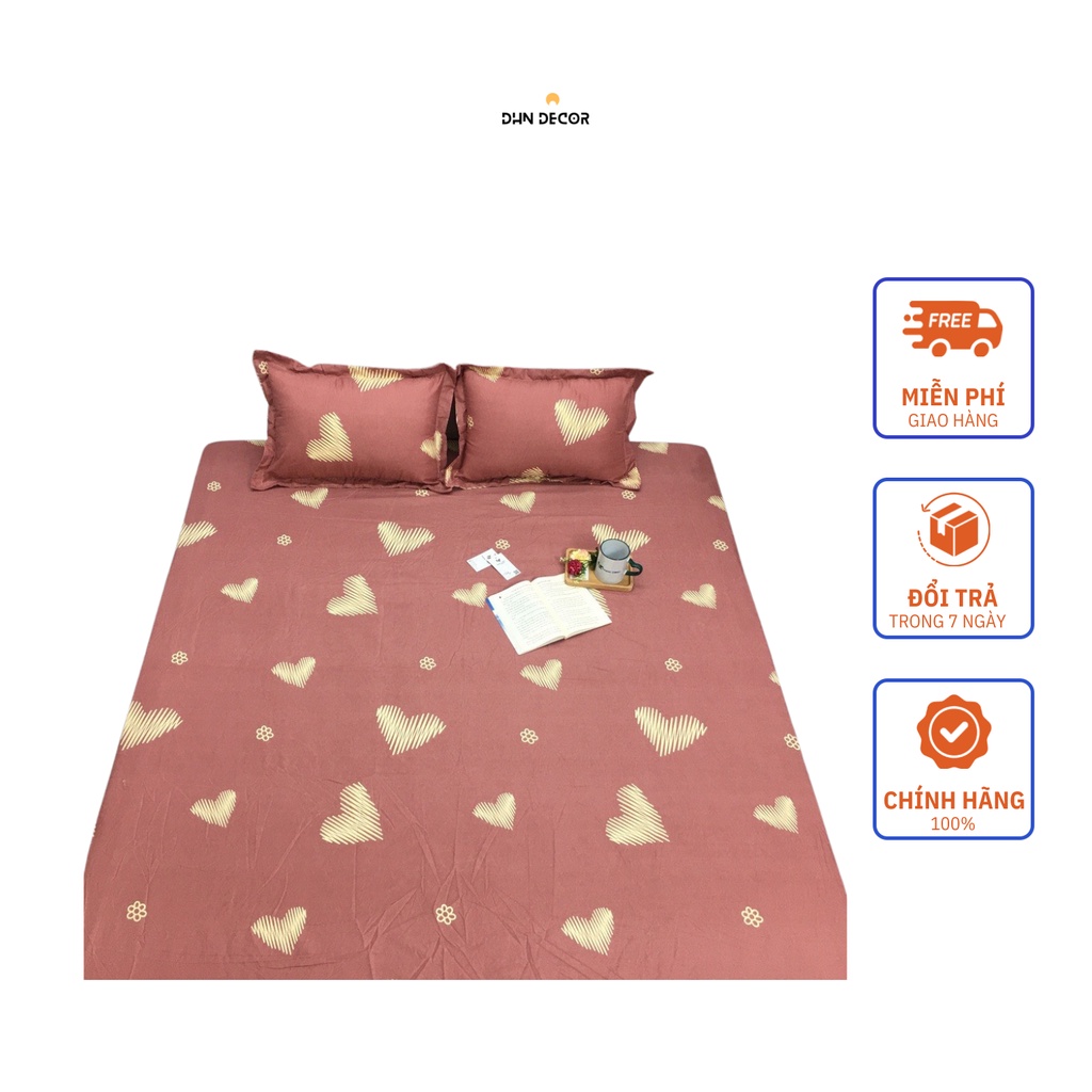 combo 3 món: vỏ gối nằm + grap trải nệm giường họa tiết đơn giản