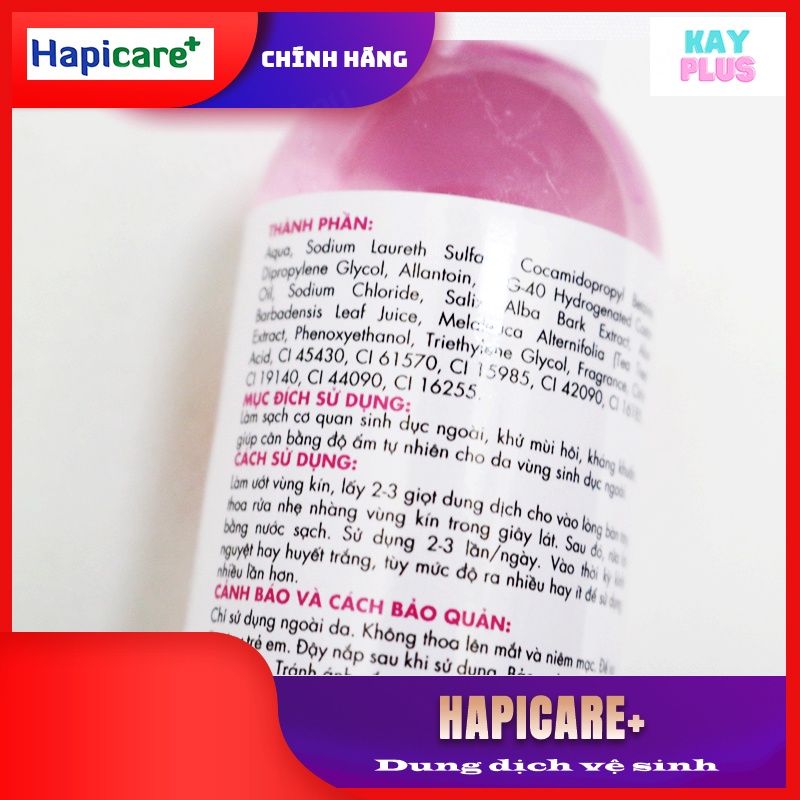 Dung dịch vệ sinh phụ nữ Hapicare+ khử mùi tự nhiên