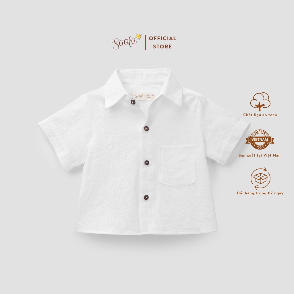 Áo Sơ Mi Bé Trai Ngắn Tay SAOLA KIDS Áo Sơ Mi Phong Cách Hàn Quốc Cho Trẻ Em - TOC016