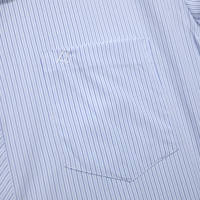 Áo Sơ Mi Nam Công Sở Trung Niên Anton Somianton Xanh Dương Kẻ Sọc Đôi Xanh Tím Dài Tay Vải Cotton - X327