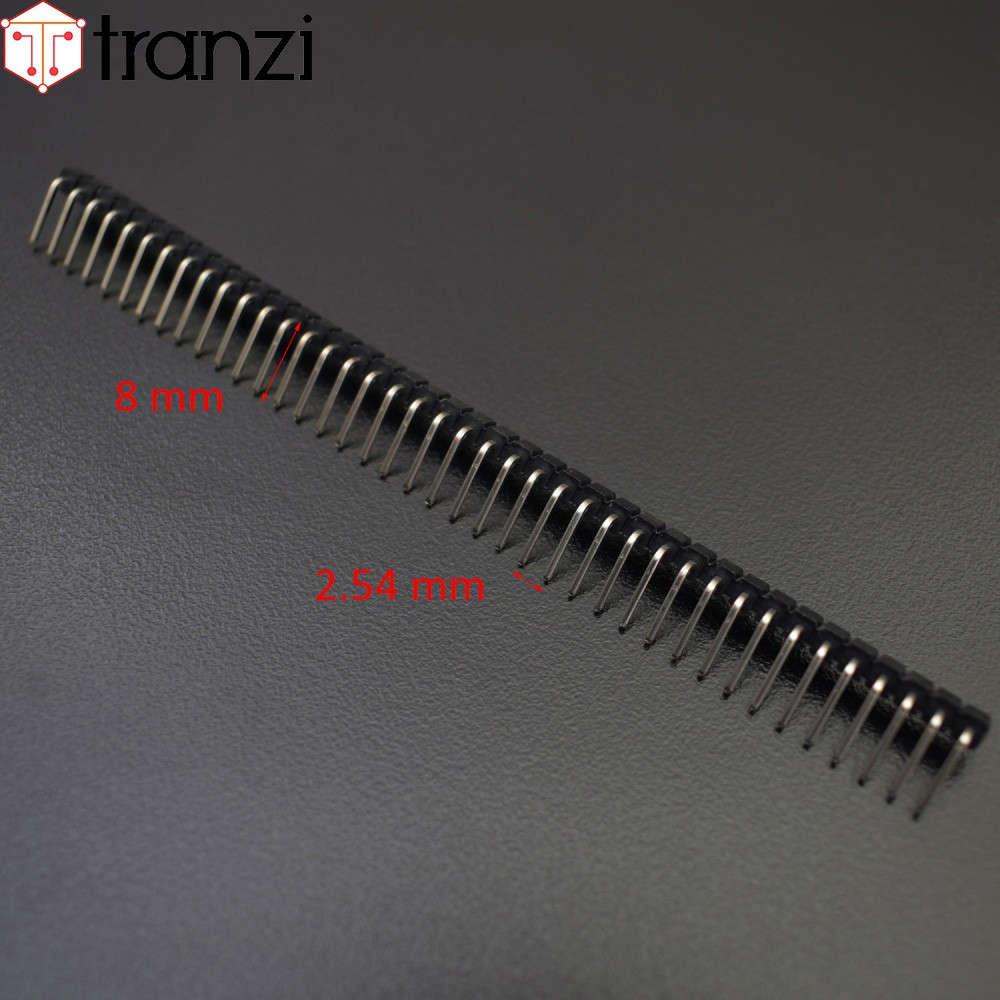 Giăm cắm 2.54mm đơn đực cong 40P 8mm đen - túi  5 cái