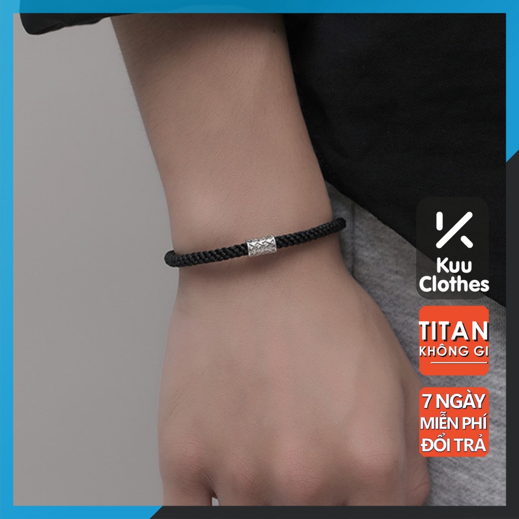 Vòng Tay Nam Lắc Tay Unisex Thời Trang Đeo Tay Nam Nữ Basic Kuu Clothes Màu Bạc Đen  - Vòng Silver Pillar | BigBuy360 - bigbuy360.vn