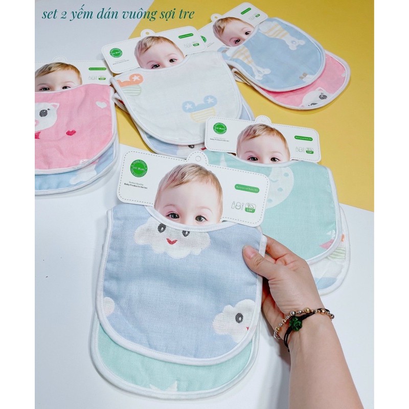 Yếm xô chữ U 6 lớp 100% cotton mềm mại thấm hút tốt KILUTA ( Mẫu truyền thống)