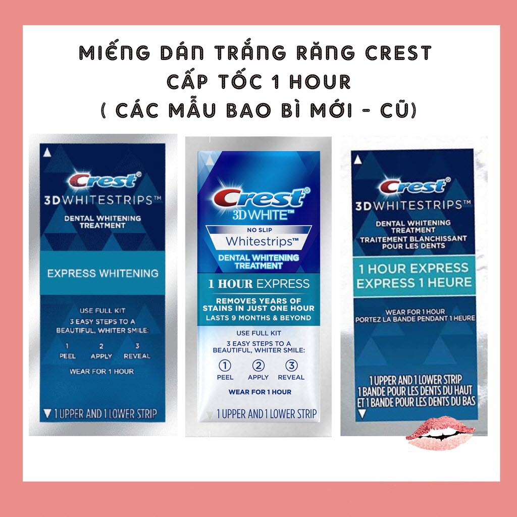 1 GÓI- Miếng dán trắng răng Crest 3D White - CHÍNH HÃNG