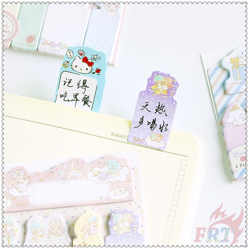 90 Tờ✿ Ghi Chú Dính Chỉ Số Sanrio Q-1 ✿ Nhãn Dán Ghi Chú Đánh Dấu Trang Sách Hình Kitty / Melody / Gudetama / Little Star / Pom Pom Purin / Cinnamonr