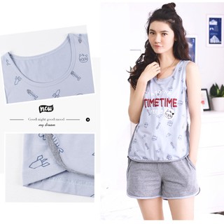 [Off Sale] SET Bộ đùi nữ-Bộ mặc nhà chất COTTON 100%, kiểu áo sát nách thông thoáng & mát mẻ ngày hè: Full size