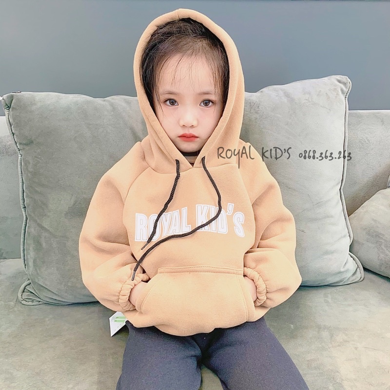 Áo hoodie cho bé trai, bé gái áo nỉ bông dày dặn Royalkids