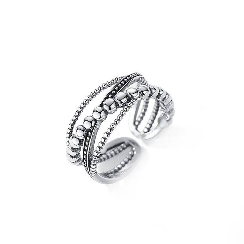 Nhẫn Bạc Thái Lan Màu Bạc Nguyên Chất Kiểu Dáng Cá Tính Thời Trang Phong Cách Nhật Bản Cho Nữ