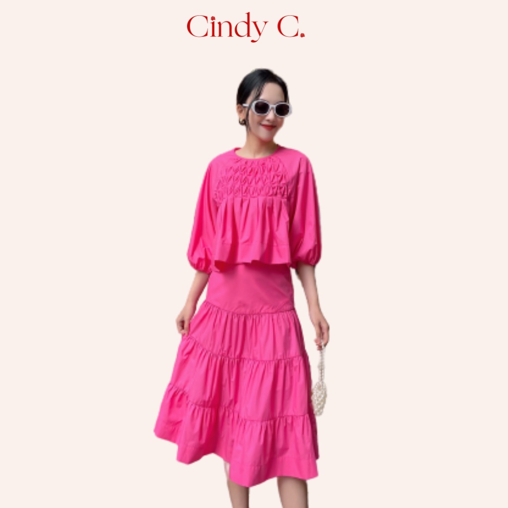 Áo Tay Lỡ Và Chân Váy Verity CindyC Chất Liệu Kate 343 / 344