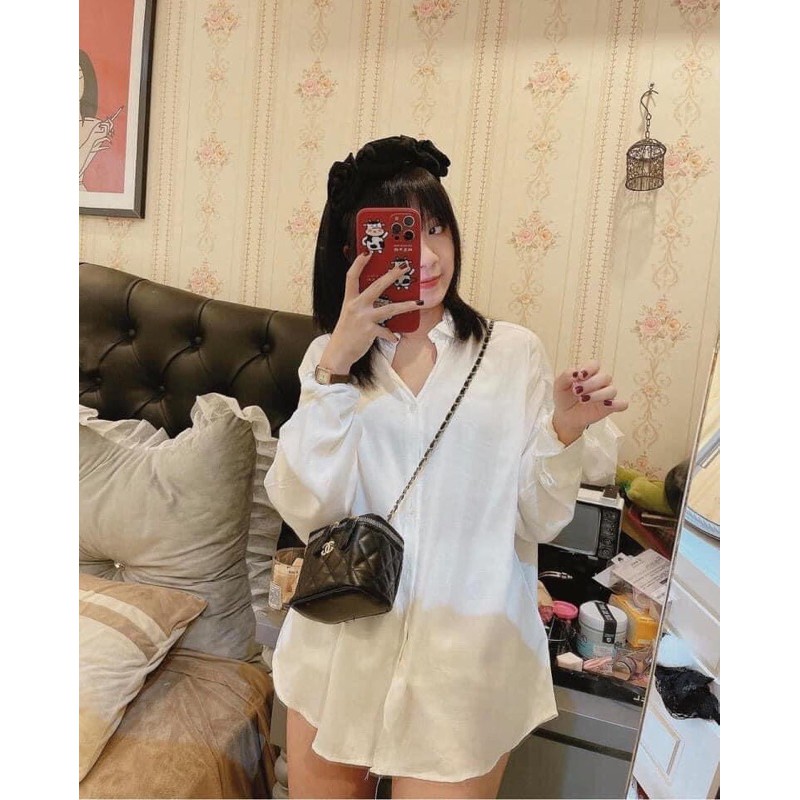 Áo sơ mi nữ FREESHIP Sơ mi nữ dài tay màu trắng chất liệu ít nhăn nhàu siêu xinh hàng chuẩn đẹp túi zip HOLA.STORE