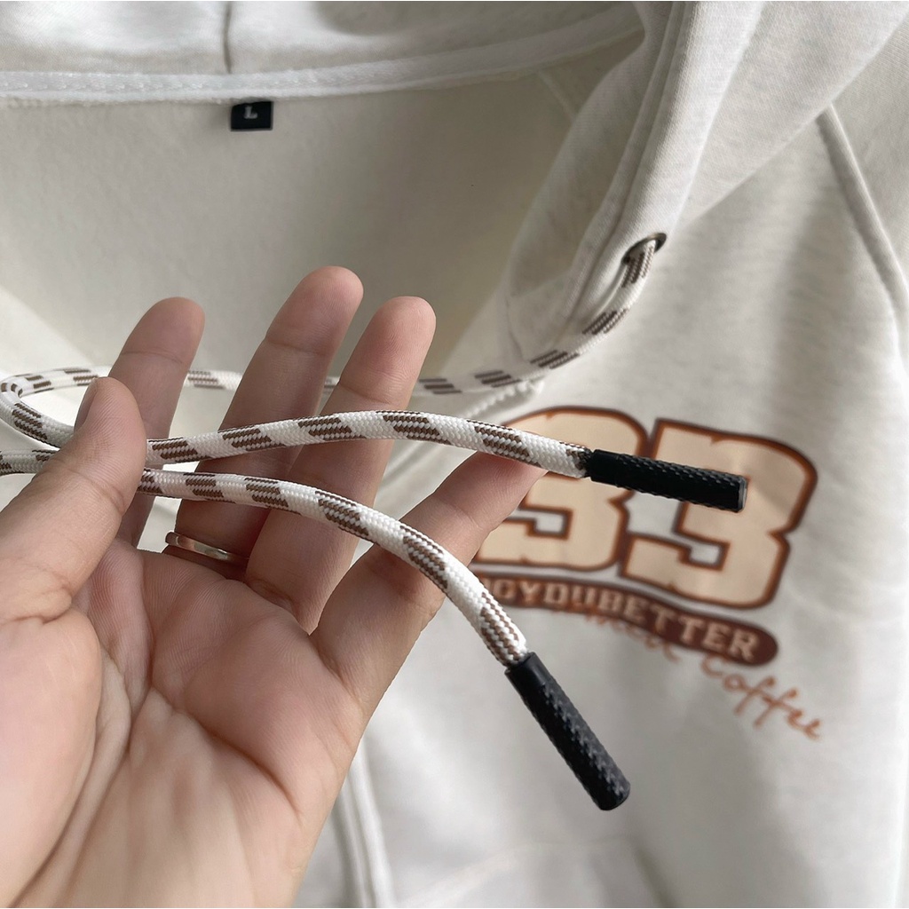 Áo Hoodie zip 33 xám trắng ảnh thật tự chụp 100%