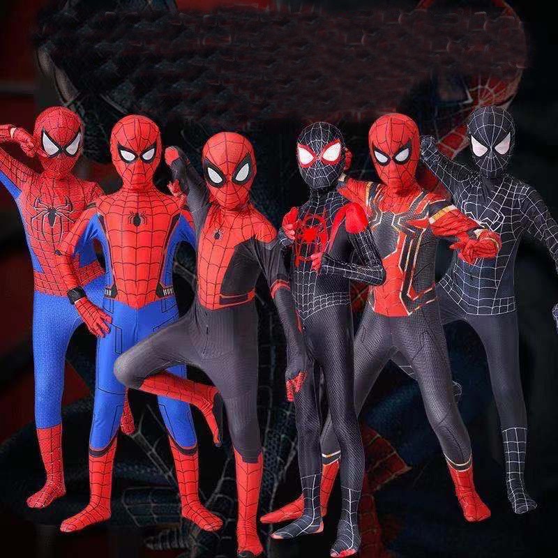 Bộ Đồ Hóa Trang Người Nhện Màu Đỏ Đen Cho Bé Dịp Halloween