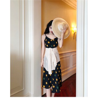 [Thanh Lý] [Bigsize/Có sẵn] ĐẦM 2 DÂY CHẤM BI