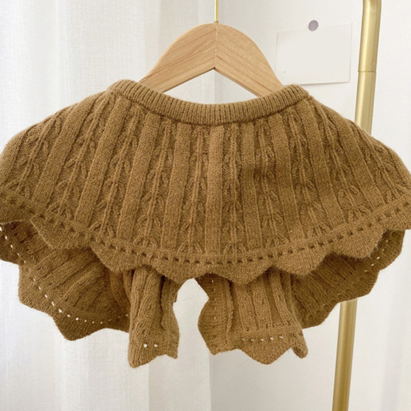 Khăn Choàng Cổ Đan Móc Màu Sắc Trơn Thắt Nơ Họa Tiết Kẻ Sọc Thời Trang Mùa Đông Cho Nữ